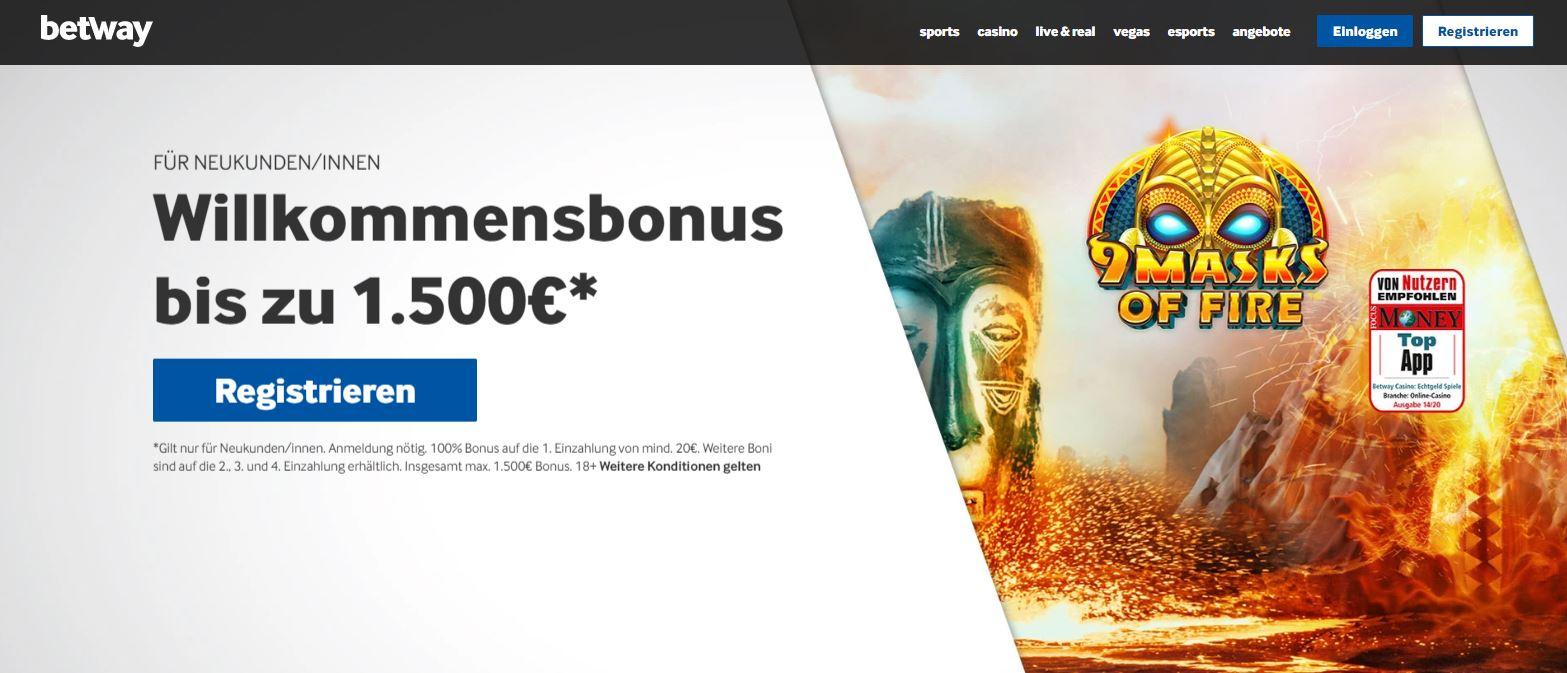 Betway Casino Willkommensbonus