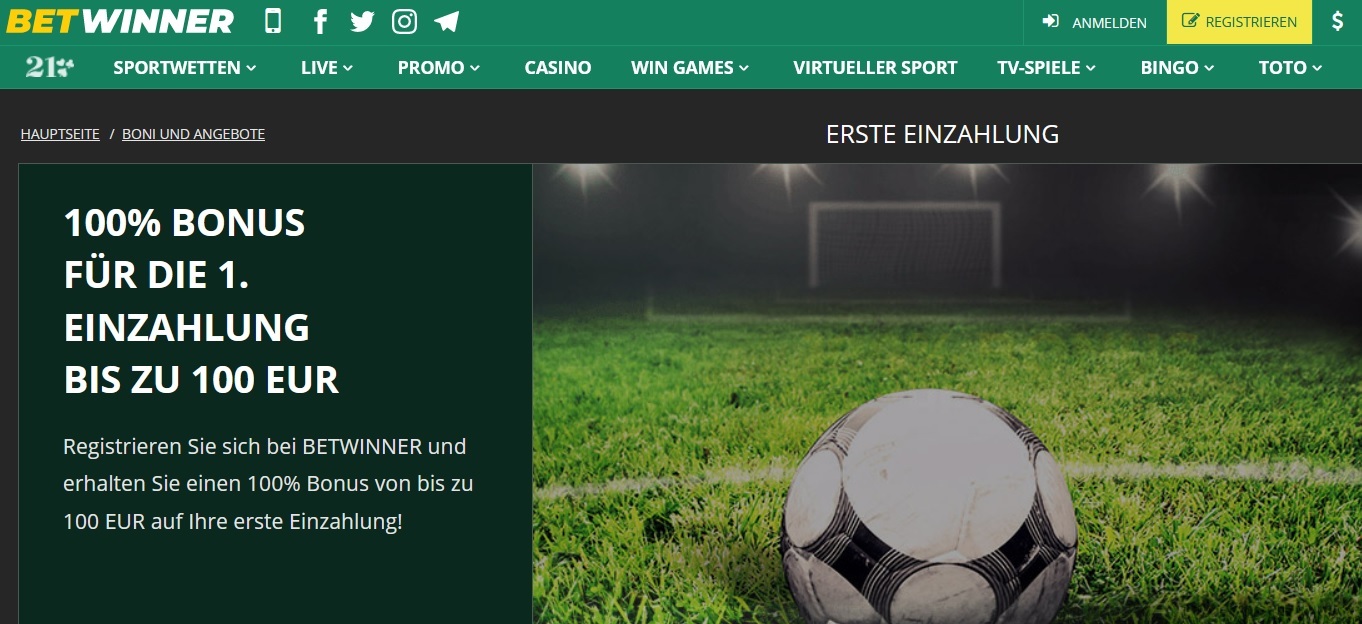 Betwinner Wettbonus Deutschland