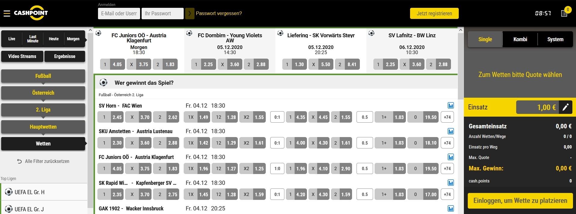 Cashpoint Sportwetten Osterreich