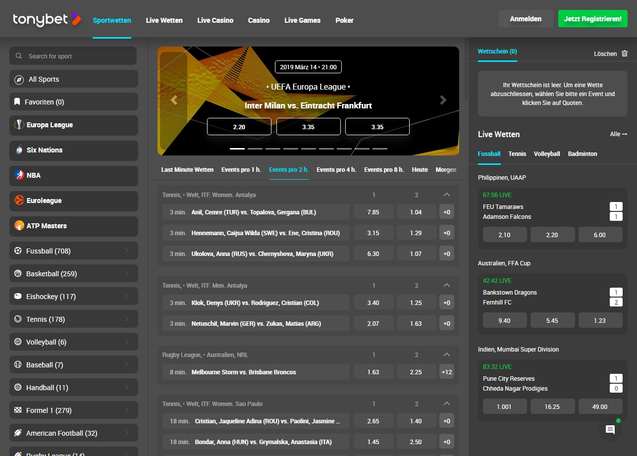 Tonybet Sport Wetten