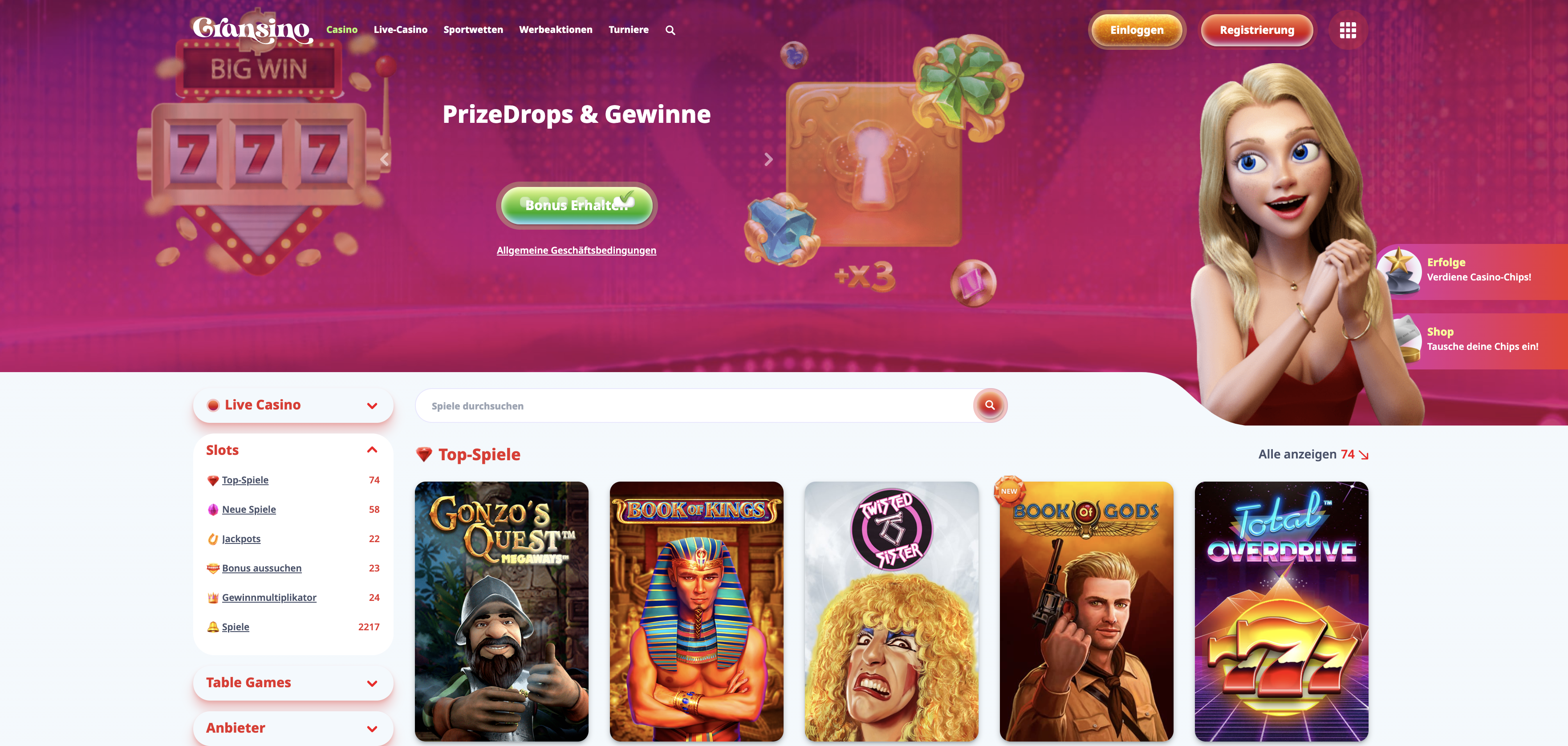Gransino Casino Bonus