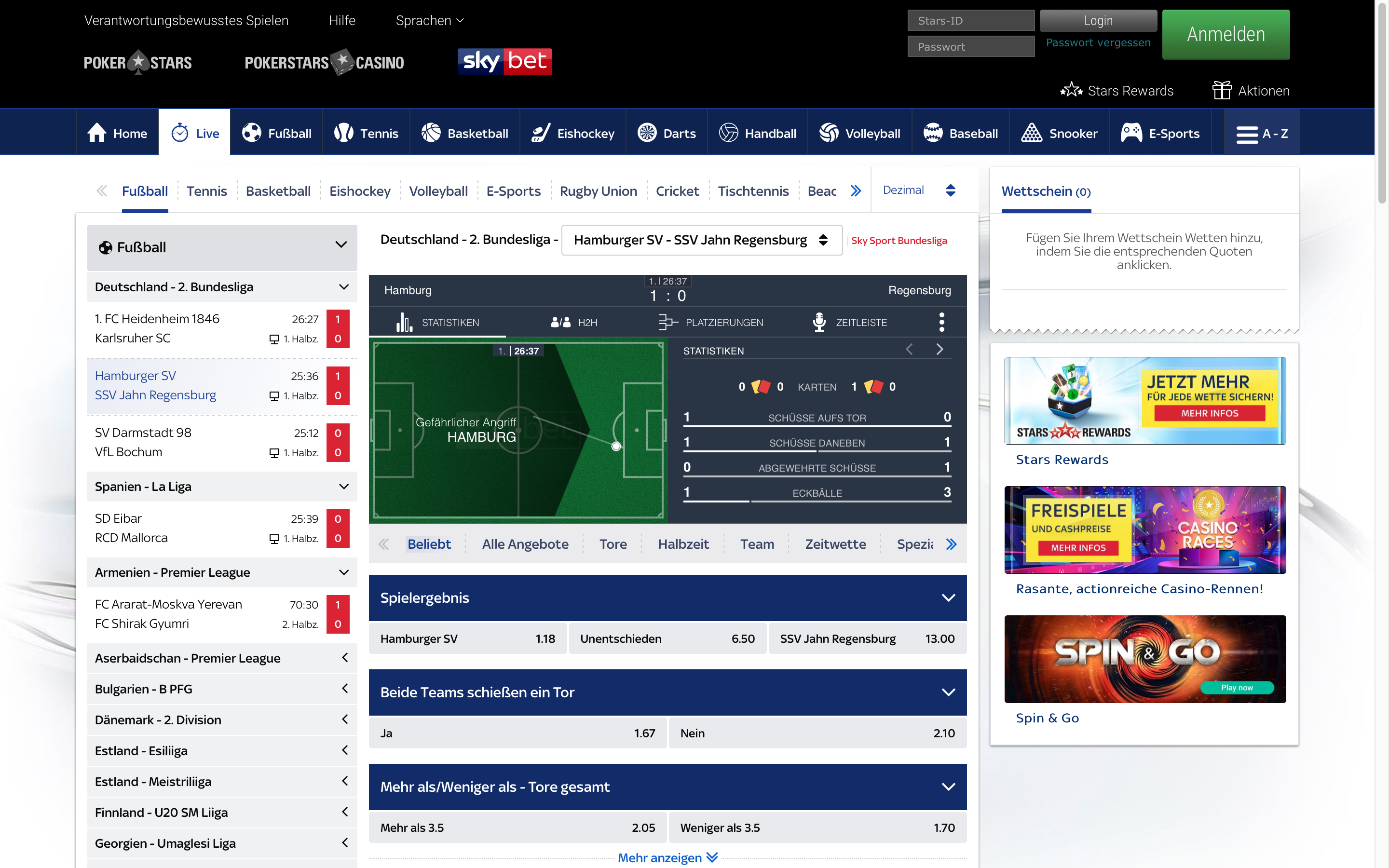 Skybet Live Wetten